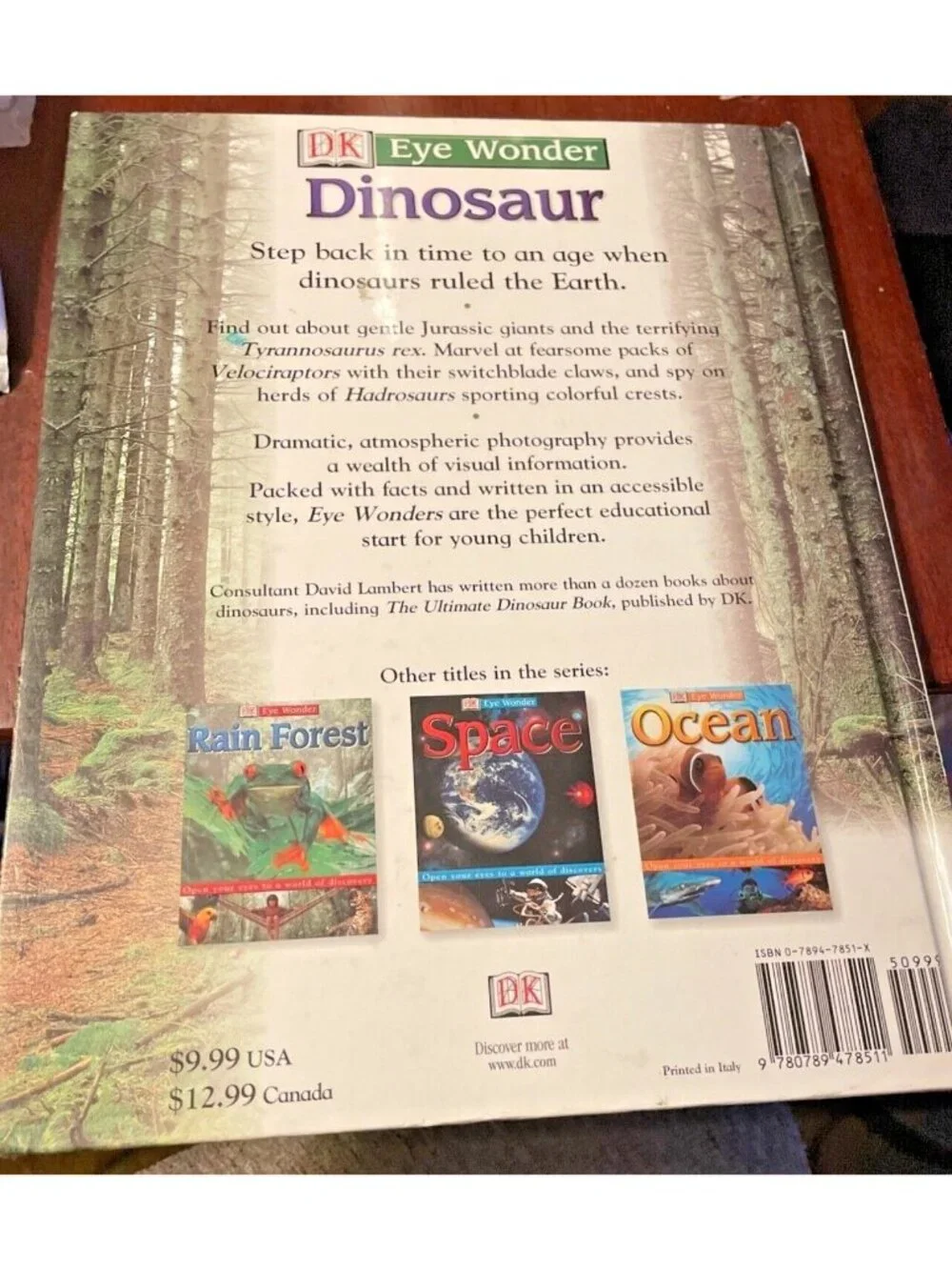 VTG DK Eye Wonder Dinosaur Hardcover Children Explore Era Dinosaurs Ruled Earth